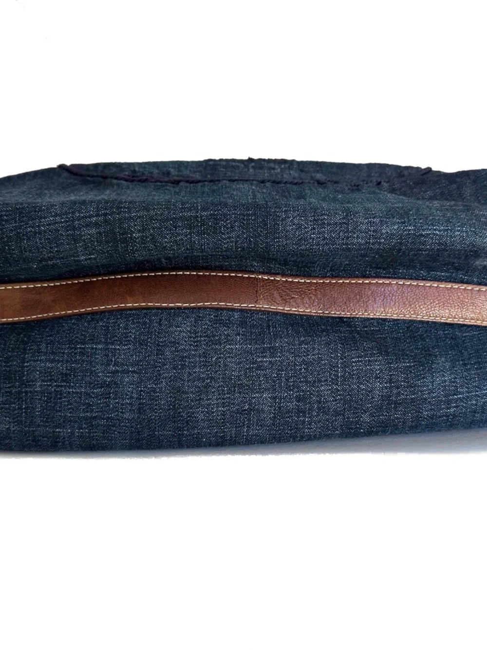 Vintage Prada Denim Hobo Bag 1990s | Embroidered Prada Milano Logo | Italy